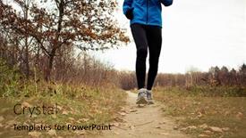  Presentation with pathway - PPT layouts featuring young-man-is-running-through background and a gold colored foreground