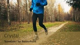  Presentation with pathway - Beautiful theme featuring young-man-is-running-through backdrop and a gold colored foreground