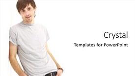  Presentation with prehistoric man - PPT theme having young man isolated on white background and a  colored foreground