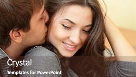  Presentation with boyfriend and girlfriend - Slides having young man kisses his beautiful background and a tawny brown colored foreground