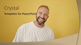  Presentation with yellow - Theme with young-man-laughing-a-lot background and a yellow colored foreground
