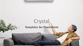  Presentation with air conditioning - Audience pleasing slide set consisting of young-man-laying backdrop and a white colored foreground