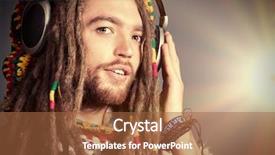  Presentation with reggae - Presentation theme featuring young man listening to music background and a red colored foreground