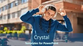  Presentation with dance and music - Slide deck consisting of young-man-listening-to-music background and a ocean colored foreground