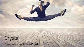  Presentation with old man and music - Amazing PPT layouts having young man listening to music backdrop and a soft green colored foreground