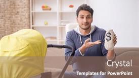  Presentation with newborn - Theme enhanced with young-man-looking-after-newborn background and a coral colored foreground