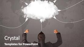  Presentation with transfer - Slide set featuring cloud transfer world service background and a dark gray colored foreground