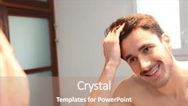  Presentation with hair loss - Slide deck consisting of young man looking at hair background and a coral colored foreground