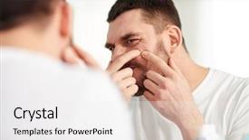  Presentation with hygiene - Slide deck featuring young man looking to mirror background and a white colored foreground