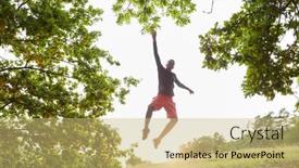  Presentation with air - Theme having young-man-makes-a-jump background and a yellow colored foreground