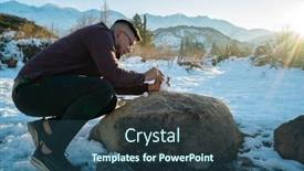  Presentation with snowman - Slide set with young-man-making-a-snowman background and a ocean colored foreground