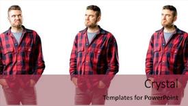  Presentation with egyptian man in make up - Amazing slide set having young man making funny face backdrop and a red colored foreground