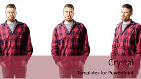  Presentation with egyptian man in make up - PPT layouts with young man making funny face background and a red colored foreground