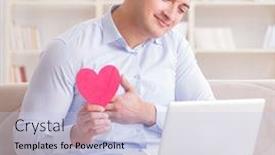  Presentation with egyptian man in make up - Colorful PPT theme enhanced with young-man-making-marriage-proposal backdrop and a lemonade colored foreground