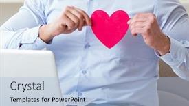  Presentation with marriage - Presentation design with young-man-making-marriage-proposal background and a light blue colored foreground