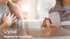  Presentation with engagement - Audience pleasing PPT layouts consisting of young man making proposal backdrop and a coral colored foreground