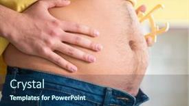  Presentation with body fat - PPT theme featuring young-man-measuring-body-fat background and a ocean colored foreground