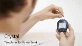  Presentation with blood - Colorful presentation theme enhanced with young man measuring sugar backdrop and a soft green colored foreground