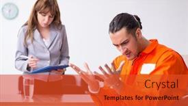  Presentation with advocate - Theme enhanced with young-man-meeting-with-advocate background and a red colored foreground