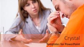  Presentation with advocate - Presentation consisting of young-man-meeting-with-advocate background and a red colored foreground