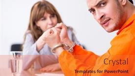  Presentation with advocate - Colorful presentation theme enhanced with young-man-meeting-with-advocate backdrop and a gold colored foreground