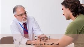  Presentation with advocate - Beautiful PPT theme featuring young-man-meeting-with-advocate backdrop and a coral colored foreground