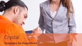  Presentation with advocate - Theme featuring young-man-meeting-with-advocate and a gold colored foreground