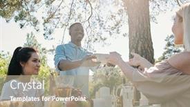  Presentation with african ethnicity - Slide deck enhanced with young-man-of-african-ethnicity background and a mint green colored foreground