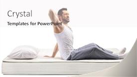  Presentation with mattress - Theme with young-man-on-a-bed background and a white colored foreground