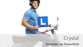  Presentation with white plate - PPT layouts featuring young-man-on-a-silver background and a white colored foreground