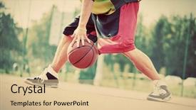  Presentation with basketball court - Colorful presentation enhanced with young man on basketball court backdrop and a lemonade colored foreground