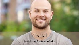  Presentation with one young man exercising handball - Slide deck having young man on blurred background background and a coral colored foreground