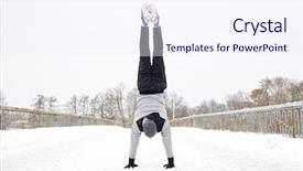  Presentation with sport - Slide deck featuring young man on doing handstand background and a  colored foreground