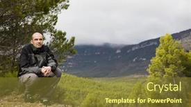  Presentation with nature - Slides consisting of young-man-on-the-nature background and a tawny brown colored foreground