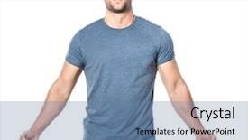  Presentation with prehistoric man - PPT layouts enhanced with young man on white background background and a teal colored foreground