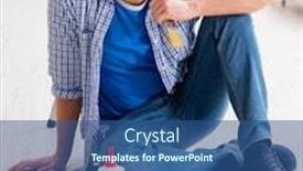  Presentation with budget - Audience pleasing presentation design consisting of young-man-overspending-his-budget backdrop and a ocean colored foreground