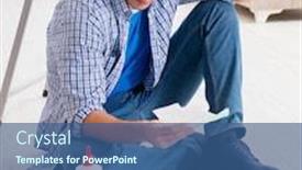  Presentation with budget - Cool new presentation with young-man-overspending-his-budget backdrop and a ocean colored foreground