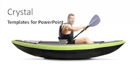  Presentation with kayak - Amazing theme having young-man-paddling-a-kayak backdrop and a white colored foreground