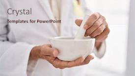  Presentation with pharmacy - Slide set having young-man-pharmacist-working background and a lemonade colored foreground