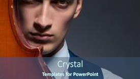  Presentation with young children playing - Cool new theme with young-man-playing-cello backdrop and a ocean colored foreground