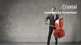  Presentation with young - Colorful presentation theme enhanced with young man playing cello backdrop and a gray colored foreground
