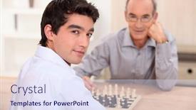  Presentation with grandfather - Beautiful presentation featuring 25 pieces - young man playing chess backdrop and a sky blue colored foreground