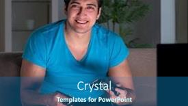  Presentation with computer games - Beautiful PPT theme featuring young-man-playing-computer-games backdrop and a ocean colored foreground