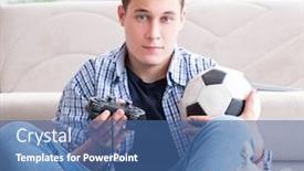  Presentation with computer games - PPT layouts consisting of young-man-playing-computer-games background and a ocean colored foreground