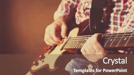 Presentation with electric guitar - Cool new presentation theme with young man playing on electric backdrop and a tawny brown colored foreground