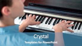  Presentation with piano - Presentation enhanced with young man playing piano background and a teal colored foreground
