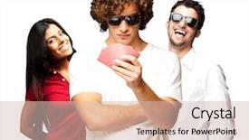  Presentation with poker - Theme featuring young man playing poker with friends over white background background and a soft green colored foreground