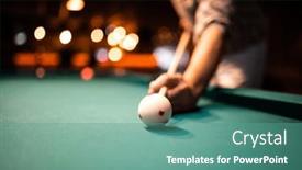  Presentation with good - Presentation theme featuring young-man-playing-snooker-aiming background and a seafoam green colored foreground