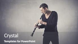  Presentation with clarinet - Slides enhanced with young man playing the clarinet background and a dark gray colored foreground