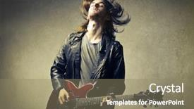  Presentation with guitar - Presentation consisting of young man playing the guitar background and a gray colored foreground